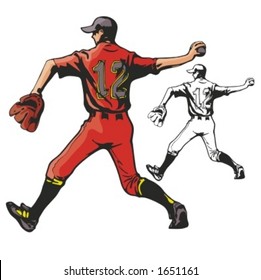 Baseball pitcher. Vector illustration