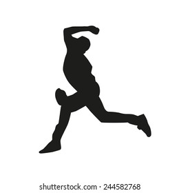 Baseball pitcher vector silhouette