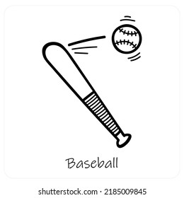 Baseball And Play Icon Concept