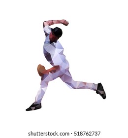 Baseball player, abstract geometric vector silhouette