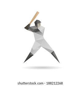 Baseball player abstract isolated on a white background, vector illustration