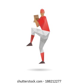 Baseball player abstract isolated on a white background, vector illustration