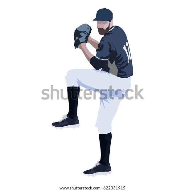 野球選手 抽象的なベクターイラスト 正面図 のベクター画像素材 ロイヤリティフリー