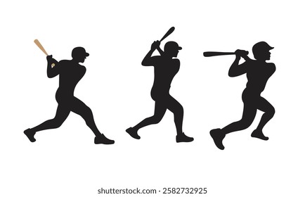 Baseball player, abstract vector silhouette Baseball ball, hitter swinging the bat, abstract isolated vector