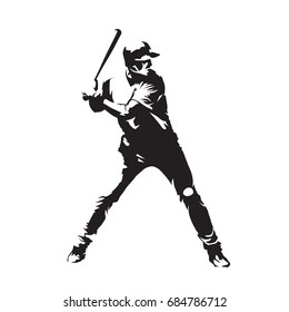 Baseball Player Abstract Vector Silhouette Stock Vector (Royalty Free ...