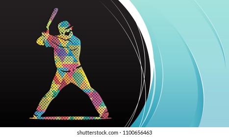 
Baseball player in action. Abstract background, summer sports, team game.