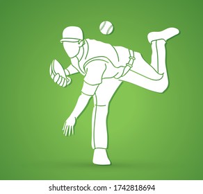 Baseball player action cartoon sport graphic vector. - Shutterstock ID 1742818694