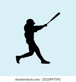 Baseball Player Athlete Silhouette Vector