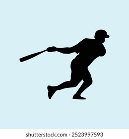 Baseball Player Athlete Silhouette Vector