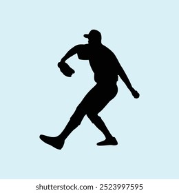 Baseball Player Athlete Silhouette Vector