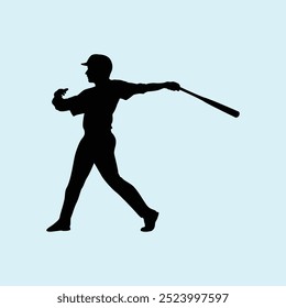 Baseball Player Athlete Silhouette Vector