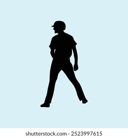 Baseball Player Athlete Silhouette Vector