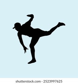 Baseball Player Athlete Silhouette Vector