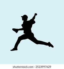 Baseball Player Athlete Silhouette Vector