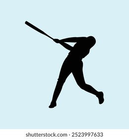 Baseball Player Athlete Silhouette Vector