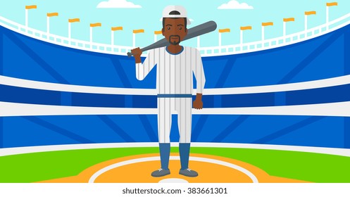 Baseball player with bat.