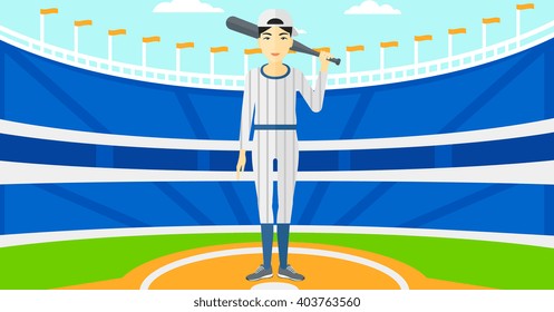 Baseball player with bat.