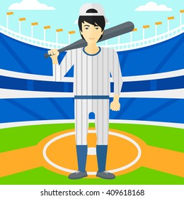 Baseball player with bat.