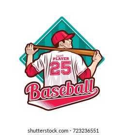Baseball player, bat, ball. Creative logo for the team