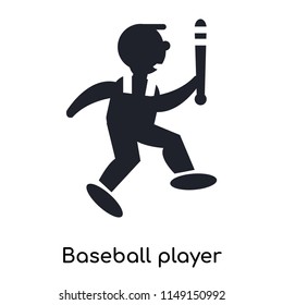 Baseball player with bat icon vector isolated on white background for your web and mobile app design, Baseball player with bat logo concept