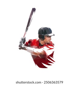 Baseball player, batter, abstract isolated vector silhouette. Team sport athlete