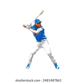 Baseball player, batter, isolated vector silhouette