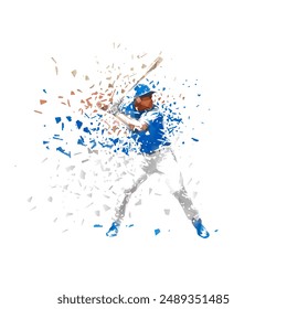 Baseball player, batter, isolated vector silhouette