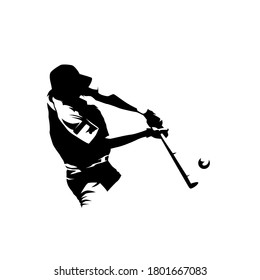 Baseball player, batter. Vector baseball logo. Isolated vector silhouette