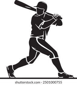 Baseball Player batting with bat Vector image for t-shirt designing