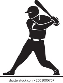 Baseball Player batting with bat Vector image for t-shirt designing