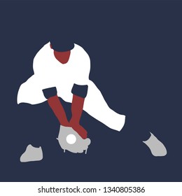 baseball player better on field. Vector flat illustration