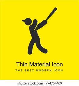 Baseball Player bright yellow material minimal icon or logo design