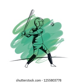Baseball player cartoon