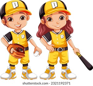 Baseball player cartoon character illustration