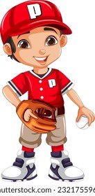 Baseball player cartoon character illustration