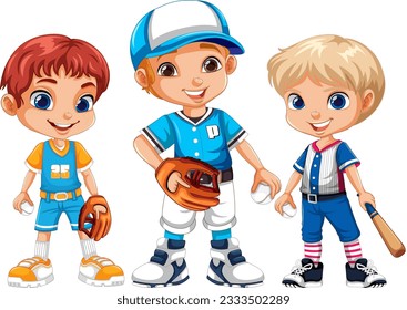 Baseball player cartoon character illustration