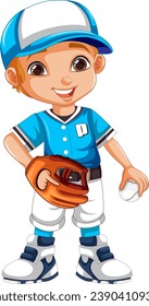 Baseball player cartoon character illustration