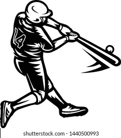 Baseball player, characters, Vector logo templete