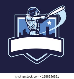 baseball player club badge design