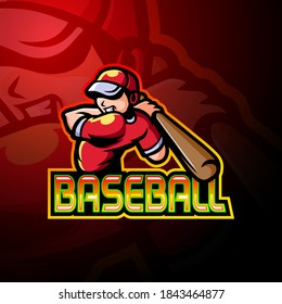 Baseball player esport logo mascot design