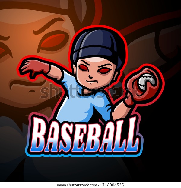 Baseball Player Esport Logo Mascot Design Stock Vector (Royalty Free ...