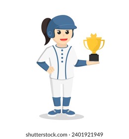 Baseball player girl Got Trophy