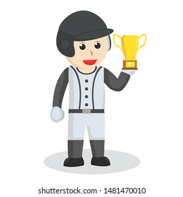 BaseBall Player Got A Trophy