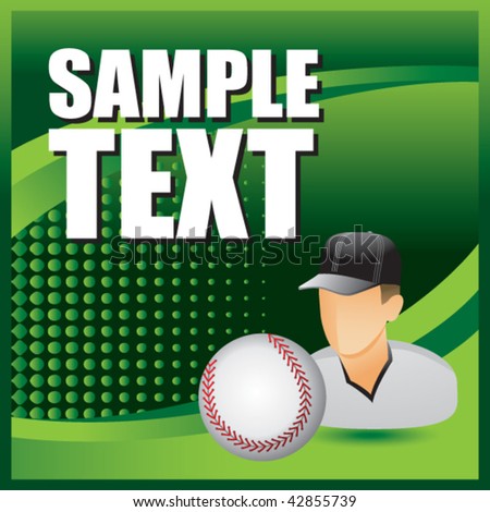 baseball player green halftone banner