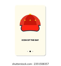 Baseball player hat flat icon. Cap isolated sign. Sport, uniform, apparel concept. Vector illustration symbol elements for web design