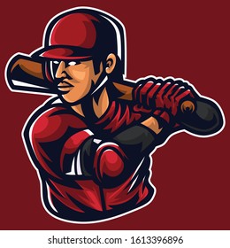 Baseball Player Hit Ball Logo Template Stock Vector (Royalty Free ...