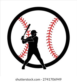 Baseball Player Hitter Silhouette Vector