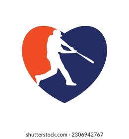 A baseball player hitting a ball concept swinging a bat very fast vector illustration. sports logo. baseball game. baseball club logo design shape.