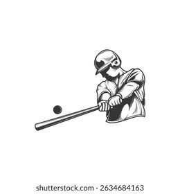 Baseball Player Hitting The Ball Icon flat vector design