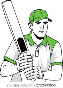 Jugador de béisbol que sostiene un bate con un uniforme verde y blanco